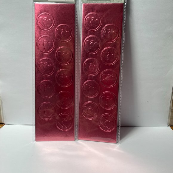 Double Heart Seals Pink Stickers for Cards Crafts - Picture 12 of 13